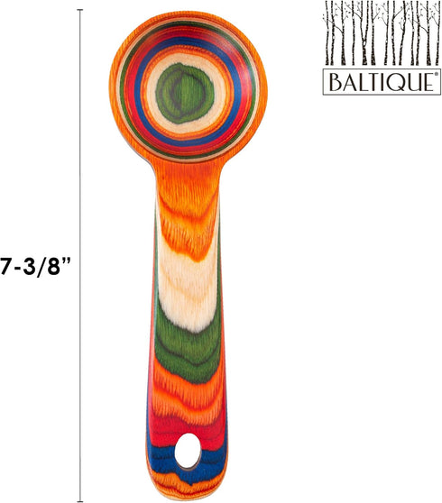 Baltique Marrakesh Collection Wooden Coffee Scoop – Colorful Birch Wood Reusable Scoop for Ground Coffee, Protein Powder & More...