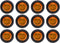 12 Pcs TMH 1-1/4 Inch Mount Amber LENS & Amber LED Clearance Markers, side marker lights, led marker lights, led side marker lights, led trailer m...