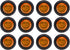 12 Pcs TMH 1-1/4 Inch Mount Amber LENS & Amber LED Clearance Markers, side marker lights, led marker lights, led side marker lights, led trailer m...