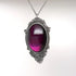 Purple Cabochon in Antiqued Silver Finish Pewter Frame Pendant Necklace...
