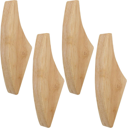 4 Pack Decorative Hooks Coat Rack with Shelf for Hanging Things Minimalist Design, Wood Wall Hooks Modern Simple Rustic Home Foyer Entryway Decor ...