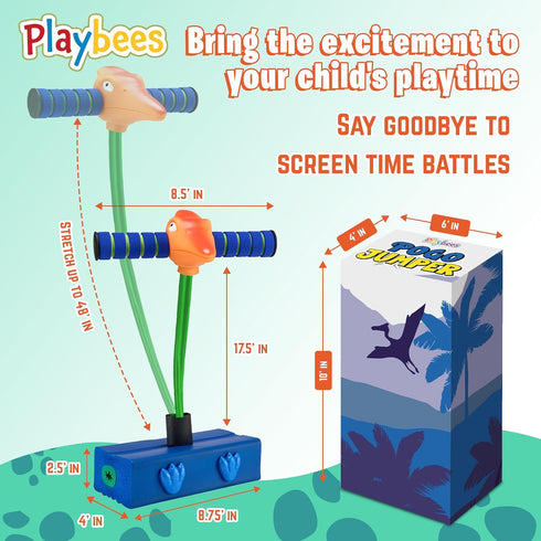 Terradactyl Foam Pogo Stick Coolest Toy Jumper for Kids 3, 4, 5, 6, 7 Years Old Inside & Outside Fun Dinosaur Themed Bungee Ideal Kids Fun, Gifts,...