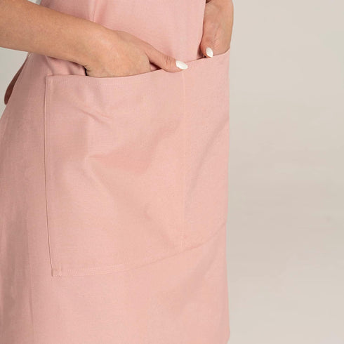Kitchen Apron Waterdrop Resistant Cotton Apron with adjustable Aprons for Women with Pockets 10 Color option Cooking Powder Pink Apron (Powder Pin...