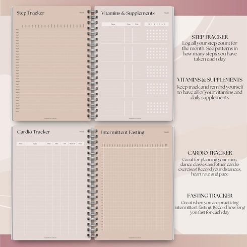 3 Month Fitness & Workout Planner for Women | Gym Journal, Weight Loss Tracker, Meal Planner, Self Care Habit Tracker - A5 Lux...