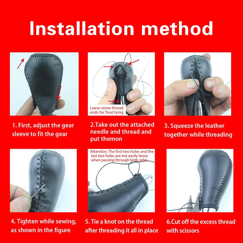 1 PC Car Gear Shift Knob Cover, Waterproof Leather Vehicle Shift Knob Accessories, Durable Automotive Interior Gear Shift Decoration Compatible wi...