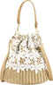 Bamboo Handbag, Beach Purse Bag Half Moon Bag, Straw Lace Woven Travel Sling Bag Shoulder Crossbody Bag for Women...