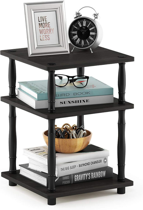 Furinno Turn-N-Tube Easy Assembly Multipurpose End Table / Side Table / Sofa Table / Nightstand, Classic Tubes, French Oak Grey/Black...