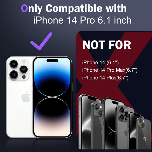 DEERLAMN for iPhone 14 Pro Case with Slide Camera Cover+Screen Protector(1 Pack),Rotated Ring Kickstand Military Grade Shockproof Protective Cover...