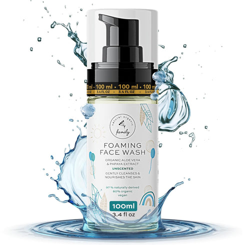 Kids Organic Foaming Face Wash - Natural Skincare for Teen Girls 10-12 - Gentle Facial Cleanser Cream for Dry Sensitive Skin - Hydrating Exfoliati...