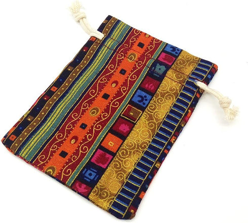12pc Egyptian Style Jewelry Coin Pouches Aztec Print Drawstring Gift Bag Party Accessories Brocade Cotton Sachet Candy Present Pouch Travel Purse ...