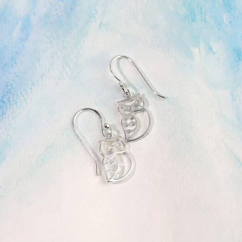 Boma Jewelry Sterling Silver Open Owl Dangle Earrings...