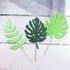 LaVenty Set of 7 Glittery Tropical Leaves Cake Topper Tropical Wedding Cake Decoration greenery Palm Leaf Cake Topper...