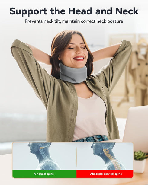Neck Brace Cervical Collar - Neck Support Brace for Sleeping, Soft Foam Wraps Keep Vertebrae Stable and Aligned for Relief of Cervical Spine Press...