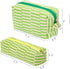 2 Pcs Cosmetic Bags Striped Makeup Bags Makeup Pouches Toiletry Bags Travel Organizers Makeup Travel Cases Beauty Organizers (Green Striped)...