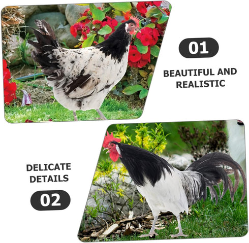 2pcs Decorative Garden Inserts Outdoor Sculpture Garden Poultry Statue Outdoor Sign Garden Stake Yard Sign Outside House Decor Garden Chicken Stat...