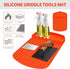 Silicone Griddle Tools Mat for Blackstone,16.9"x 11.8" Spatula Mat with Drip Pad,Heat-Resistant Grill BBQ Caddy Utensils Holder for Kitchen,Cookin...