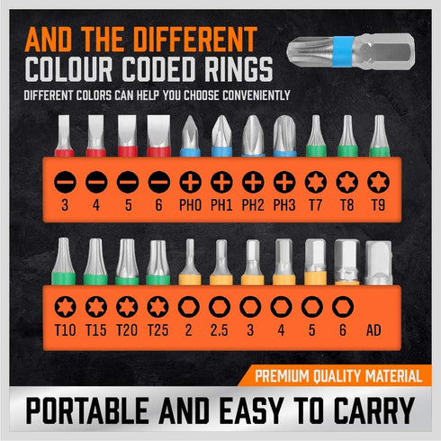 SEDY 21-Piece Mini Ratchet Driver Set, Orange, S2 Alloy Steel...