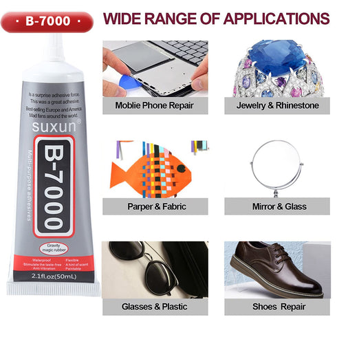 B7000 Rhinestone Glue for Crafts DIY 50ml Multi-Function Clear Jewelry Glue for Jewelry Making Super Adhesive for Phone Screen Repair(2.1 FL.OZ)...