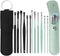 12 Pcs Ear Pick Earwax Removal Kit, Ear Wax Removal Tool, Stainless Steel Earwax Removal Tool with Leather Storage Box (Black+Green)...