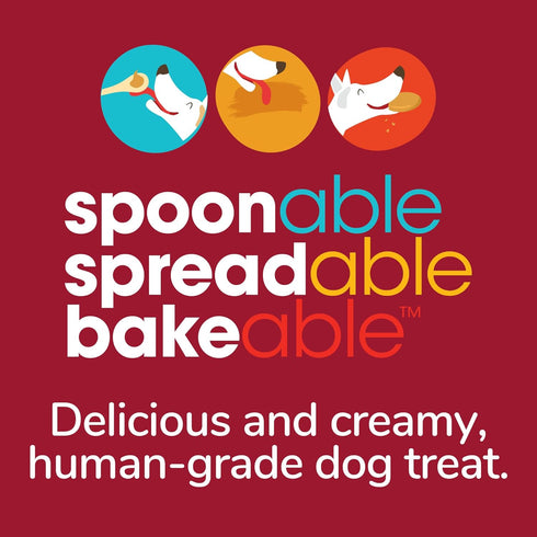 Fruitables Spreads – Spreadable Dog Treat – Bakeable Dog Treat – Real Apple & Pumpkin – Human-Grade 100% Natural Ingredients – Great for All Dogs ...
