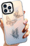 Compatible iPhone 12 Pro Max Black and White Butterfly Case Translucent Frosted Laser?High Grade TPU and Hard PC Case Unique Butterfly Print Patte...