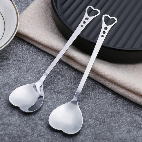 20 Pieces Heart Shaped Stainless Steel Dessert Spoons 5.7inch Coffee Spoon Teaspoon Stirring Spoon Ice Cream Spoon for Home, Restaurant Kitchen, C...