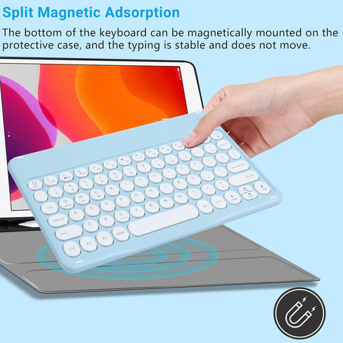 Bluetooth Wireless Keyboard and Mouse Combo-Rechargeable Mini Cute Typewriter Wireless Mouse and Keyboard-Portable Retro Ultra-Slim Keyboard Mouse...