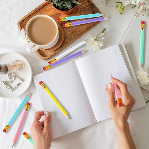Zonon 48 Pieces Golf Pencils Half Pencils with Eraser Wedding Mini Pencils Short Small Pencils for Kids Bridal Shower School Office Writing Drawin...
