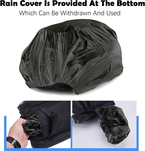 Oversized Rear Bike Rack Bag with Rain Sleeves, 27L Multi-Compartment Mountain Bike Saddle Bag with Reflective Tape, Waterproof Bike Trunk Storage...