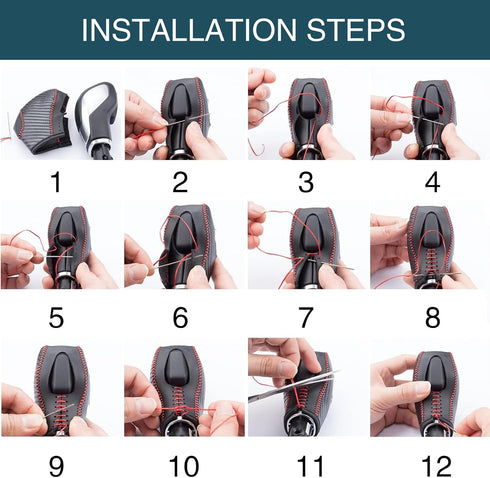 1 PC Car Leather Gear Shift Knob Cover, Automatic Transmission Car Boots Shifter Lever Knob Trim, Compatible with Ford Maverick Esports Mondeo Car...