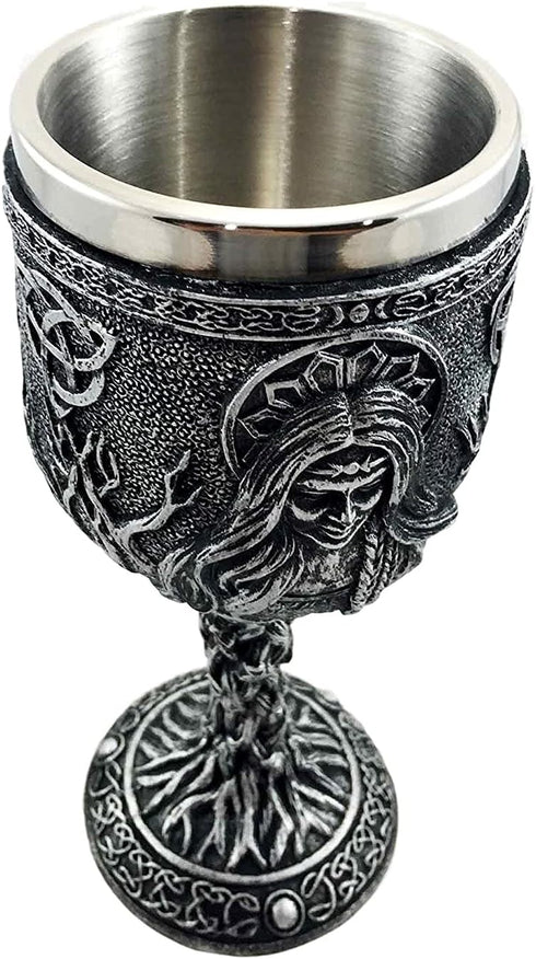 Ebros Celestial Celtic Triple Goddess Maiden Mother Crone Pagan Wiccan Wine Drink Goblet Chalice Figurine Wicca Occult Decor Home Kitchen And Dini...