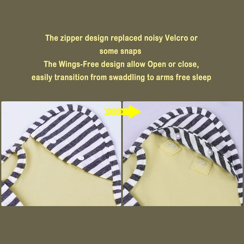 Baby Blanket Sack with Arms Free Design,Transition to Arms Free Wearable for Newborn Girl and Boy, Medium 3-6Months, Yellow Color...