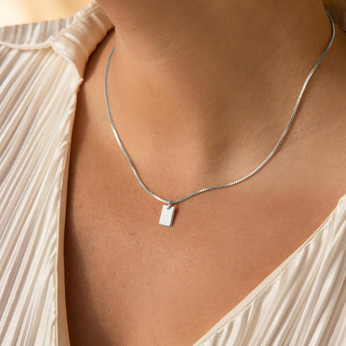 Initial J Silver Necklaces for Women Non Tarnish 925 Silver Plated Dainty Square Letter J Pendant Necklace 16.5”+2” Adjustable Waterproof Trendy N...