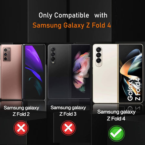 Screen Protector for Samsung Galaxy Z Fold 4 5G, Flexible TPU Screen Protector, 2 Pack Front with 2 Pack Inside, Fingerprint Unlock, Case Friendly...