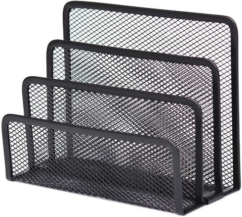 Desk File Holder, 3 Tier Document File Folder Metal Mesh Holder Magazine Organizer for Document/Filing/Folders/Paper for Office & School & Home....