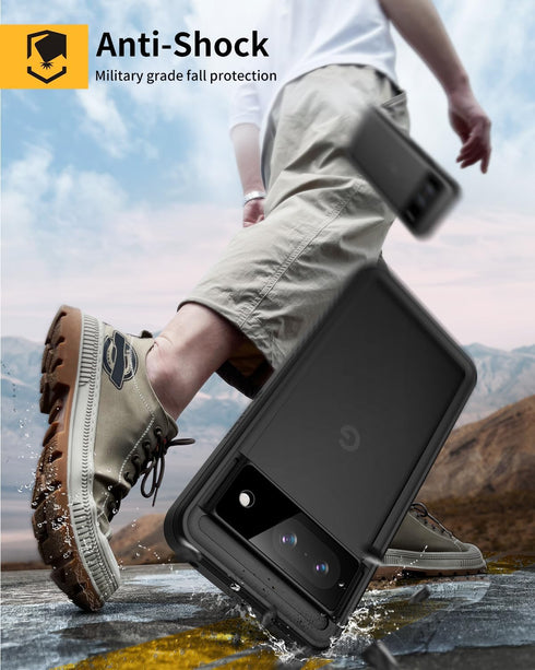 Lanhiem Pixel 8 Case, IP68 Waterproof Dustproof Case with Built-in Screen Protector, Rugged Full Body Shockproof Protective Clear Cover for Google...