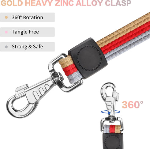 YAODHAOD 4FT Dog Leash, Training Dog Leash for Small Medium Large Dogs, Soft Rubber Handle,Cotton Rope Heavy Duty Dog Leash for Walking and Contro...