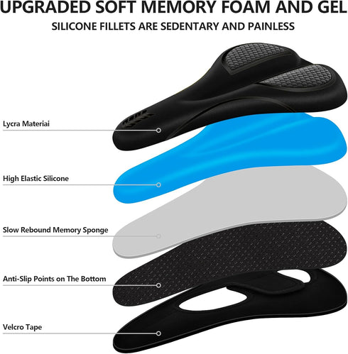 Bike Seat Cushion Gel Padded Bike Seat Cover Extra Soft Comfy for Men Women Comfort,with Peloton Stationary, Exercise, Mountain Bikes, Road & Elec...