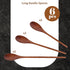 HANSGO 6PCS Long Handle Wooden Spoons, 10/12/14 Inch Wood Eating Spoons Japanese Style Cooking Utensil for Serving Mixing Stirring Dark Brown...