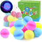 Reusable Water Balloons 12 Glow in The Dark Water Balls Latex-Free Silicone Water Splash Ball with Mesh Bag Quick-Fill Water Bomb for Kids Teens S...