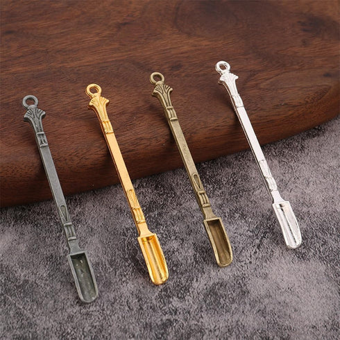10 PCS Shovel Mini Spoon Alloy Tableware Charm Kitchen Pendant Spoon Tiny Shovel Spoon for Necklace DIY Craft Jewelry Making Keychain...