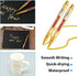 6 Pcs Upgrade Metallic Marker Pens, Gold Metallic Permanent Markers for Paper, Glass, Fabric, Rock Painting, Gift Card Making, Scrapbook Album, Ar...