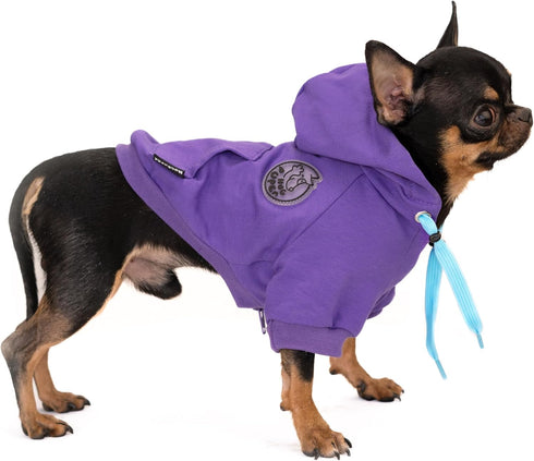 Adjustable Neck Girth Dog Clothes Small Dogs Hoodie Cozy Warm Winter Pullover Clothing Sweater for Tiny Puppy Sweatershirt - Purple Small...