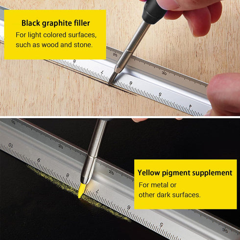 Carpenter Pencil,Mechanical Carpenter Pencil, Carpenter Pencil Set with Built-in Sharpener - The Ultimate Marking Tool for Carpenters, Architects,...