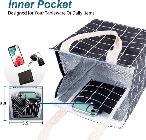 iknoe Insulated Lunch Bag for Women, 9L Sturdy Wide-Open Foldable & Portable Lunch Tote with Interior Pockets, Water-resistant Thermal Lunch Coole...