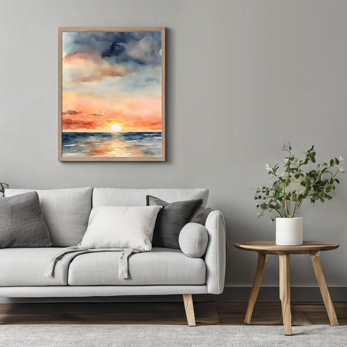Posterizer 1 pcs- sea and beach themed oil painting style print 13-Landscape & Nature Art-Floral Botanical Art- Decor for Home & Office- unframed ...