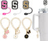 ?3 +3) Nuozme Straw Cover Compatible with Stanley Tumbler Cup 3PCS Letter Straw Caps Toppers with 3 Initial Butterfly Charms Name ID For Stanley 3...