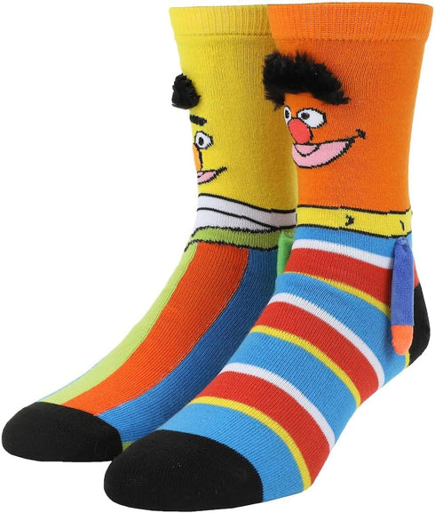 Sesame Street Bert & Ernie Women's Casual Crew Socks With 3D Arms & Magnetic Hands...