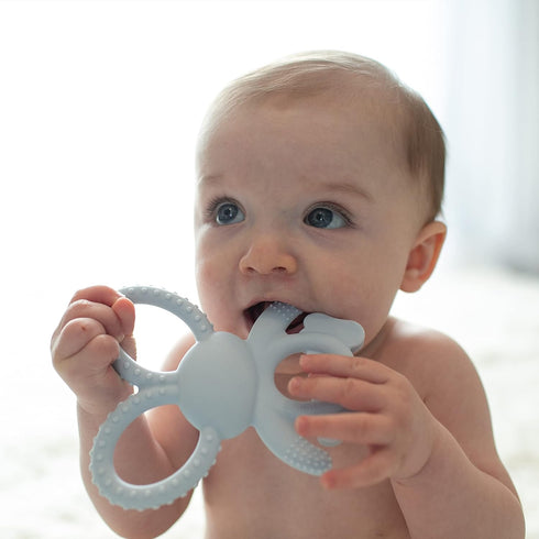 Dr. Brown's Flexees Blue Bunny, Soft 100% Silicone Baby Teether, BPA Free, 3m+...