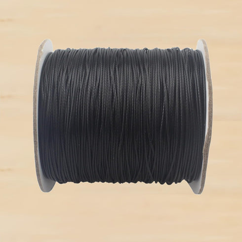 Black Waxed Polyester Jewelry Making Cord Waxed Beading String with Spool for Craft DIY Thread (0.5mm - (150Yards))...